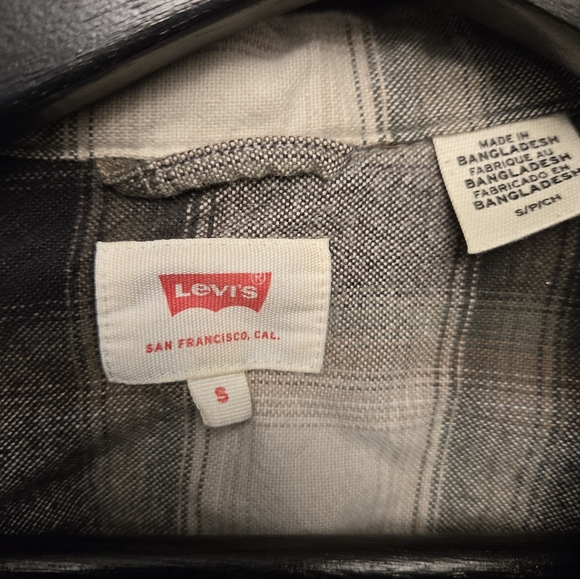 Levi's Barstow Western Flannel Shirt Size S Green Brown EUC - Picture 6 of 8